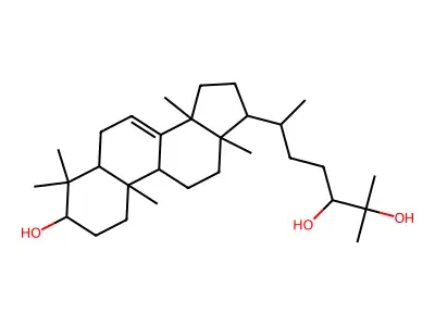 Lanost-7-ene-3,24,25-triol structure