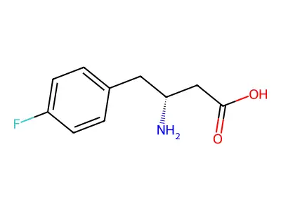 (3R)-3-amino-4-(4-fluorophenyl)butanoic acid structure