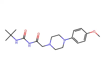 N-(tert-butylcarbamoyl)-2-[4-(4-methoxyphenyl)piperazin-1-yl]acetamide structure