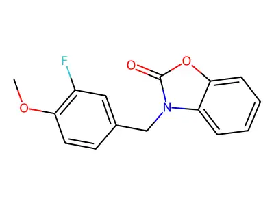 3-[(3-Fluoro-4-methoxyphenyl)methyl]-1,3-benzoxazol-2-one structure