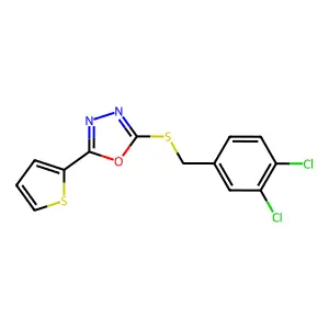 2-{[(3,4-Dichlorophenyl)methyl]sulfanyl}-5-(thiophen-2-yl)-1,3,4-oxadiazole structure