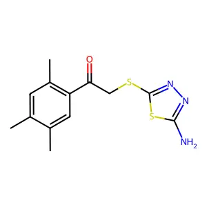 2-[(5-Amino-1,3,4-thiadiazol-2-yl)sulfanyl]-1-(2,4,5-trimethylphenyl)ethanone structure