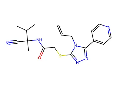 N-(1-cyano-1,2-dimethylpropyl)-2-{[4-(prop-2-en-1-yl)-5-(pyridin-4-yl)-4H-1,2,4-triazol-3-yl]sulfanyl}acetamide structure