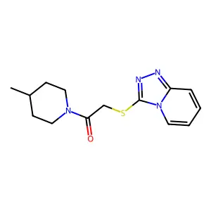 1-(4-methylpiperidin-1-yl)-2-([1,2,4]triazolo[4,3-a]pyridin-3-ylsulfanyl)ethanone structure