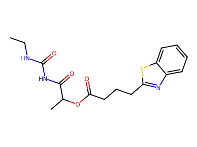 [1-(Ethylcarbamoylamino)-1-oxopropan-2-yl] 4-(1,3-benzothiazol-2-yl)butanoate structure