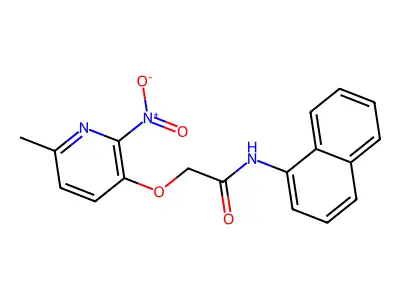 2-(6-methyl-2-nitropyridin-3-yl)oxy-N-naphthalen-1-ylacetamide structure