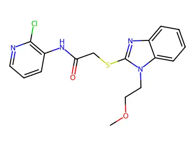 N-(2-chloropyridin-3-yl)-2-[1-(2-methoxyethyl)benzimidazol-2-yl]sulfanylacetamide structure