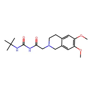 N-(tert-butylcarbamoyl)-2-(6,7-dimethoxy-3,4-dihydro-1H-isoquinolin-2-yl)acetamide structure