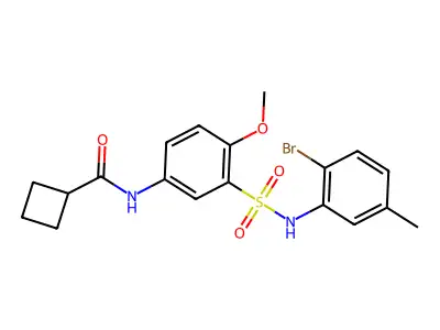 N-[3-[(2-bromo-5-methylphenyl)sulfamoyl]-4-methoxyphenyl]cyclobutanecarboxamide structure