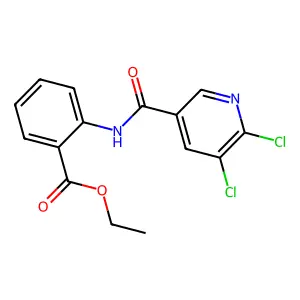 Ethyl 2-(5,6-dichloropyridine-3-amido)benzoate structure