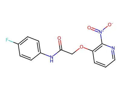 N-(4-fluorophenyl)-2-(2-nitropyridin-3-yl)oxyacetamide structure