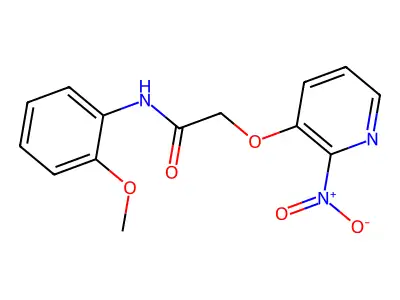 N-(2-methoxyphenyl)-2-(2-nitropyridin-3-yl)oxyacetamide structure