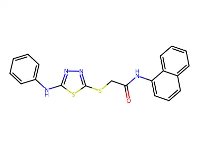 N-(naphthalen-1-yl)-2-{[5-(phenylamino)-1,3,4-thiadiazol-2-yl]sulfanyl}acetamide structure