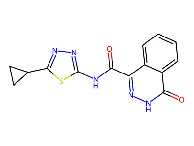 N-(5-cyclopropyl-1,3,4-thiadiazol-2-yl)-4-oxo-3H-phthalazine-1-carboxamide structure