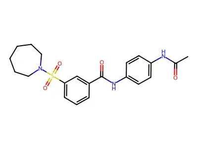 N-(4-acetamidophenyl)-3-(azepan-1-ylsulfonyl)benzamide structure