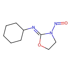 (2Z)-N-Cyclohexyl-3-nitroso-1,3-oxazolidin-2-imine structure