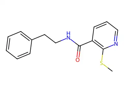 2-(methylsulfanyl)-N-(2-phenylethyl)pyridine-3-carboxamide structure