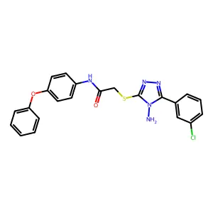 2-((4-Amino-5-(3-CL-PH)-4H-1,2,4-triazol-3-YL)thio)-N-(4-phenoxyphenyl)acetamide structure