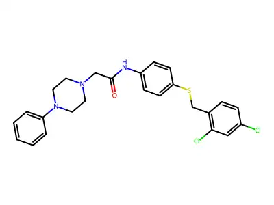 N-(4-((2,4-Dichlorobenzyl)thio)phenyl)-2-(4-phenyl-1-piperazinyl)acetamide structure