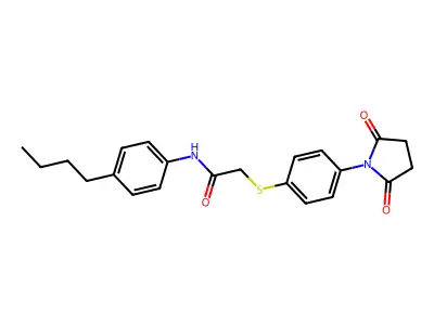 N-(4-Butylphenyl)-2-((4-(2,5-dioxopyrrolidin-1-yl)phenyl)thio)acetamide structure