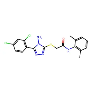 2((4-Amino-5-(2,4-DI-CL-PH)-4H-1,2,4-triazol-3-YL)thio)N-(2,6-DI-ME-PH)acetamide structure