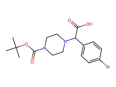 2-(4-Boc-piperazinyl)-2-(4-bromophenyl)acetic acid structure