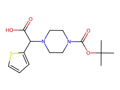 2-(4-Boc-piperazinyl)-2-(2-thienyl)acetic acid structure