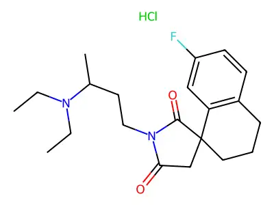 Spiro(naphthalene-1(2H),3'-pyrrolidine)-2',5'-dione, 3,4-dihydro-1'-(3-(diethylamino)butyl)-7-fluoro-, hydrochloride structure