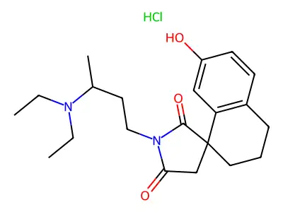 Spiro(naphthalene-1(2H),3'-pyrrolidine)-2',5'-dione, 3,4-dihydro-1'-(3-(diethylamino)butyl)-7-hydroxy-, hydrochloride structure