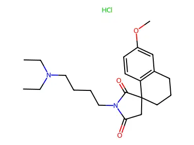 Spiro(naphthalene-1(2H),3'-pyrrolidine)-2',5'-dione, 3,4-dihydro-1'-(4-(diethylamino)butyl)-6-methoxy-, hydrochloride structure