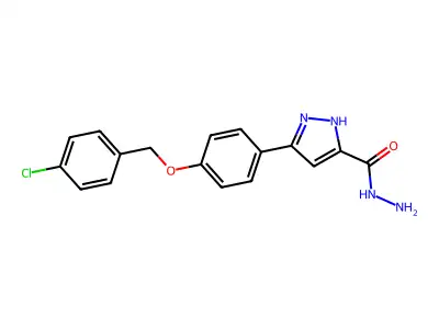 3-(4-((4-Chlorobenzyl)oxy)phenyl)-1H-pyrazole-5-carbohydrazide structure