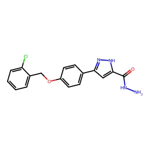 3-(4-((2-Chlorobenzyl)oxy)phenyl)-1H-pyrazole-5-carbohydrazide structure