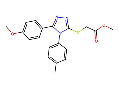ME((5-(4-Methoxyphenyl)-4-(4-methylphenyl)-4H-1,2,4-triazol-3-YL)thio)acetate structure
