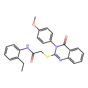 N-(2-Ethyl-PH)-2-((3-(4-meo-PH)-4-oxo-3,4-dihydro-2-quinazolinyl)thio)acetamide structure