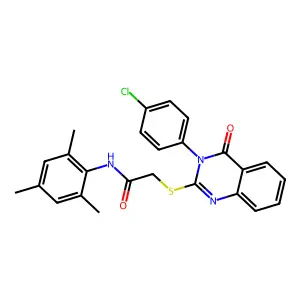 2-((3-(4-Chlorophenyl)-4-oxo-3,4-dihydro-2-quinazolinyl)thio)-N-mesitylacetamide structure