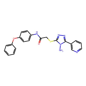 2-((4-Amino-5-(3-pyridinyl)-4H-1,2,4-triazol-3-YL)thio)N-(4-phenoxy-PH)acetamide structure