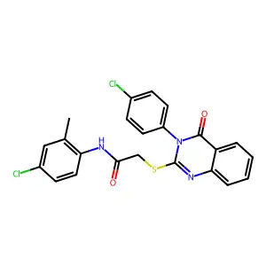 N-(4-CL-2-ME-PH)-2-((3-(4-CL-PH)-4-Oxo-3,4-dihydro-2-quinazolinyl)thio)acetamide structure
