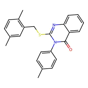 2-((2,5-Dimethylbenzyl)thio)-3-(4-methylphenyl)-4(3H)-quinazolinone structure