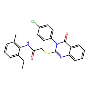 2-((3-(4-CL-PH)-4-Oxo-3,4-dihydro-2-quinazolinyl)thio)-N-(2-ET-6-ME-PH)acetamide structure