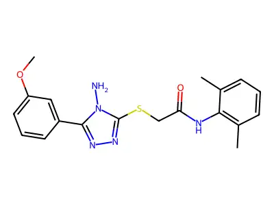 2-((4-Amino-5-(3-meo-PH)-4H-1,2,4-triazol-3-YL)thio)-N-(2,6-DI-ME-PH)acetamide structure