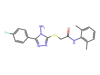2-((4-Amino-5-(4-F-PH)-4H-1,2,4-triazol-3-YL)thio)-N-(2,6-dimethyl-PH)acetamide structure