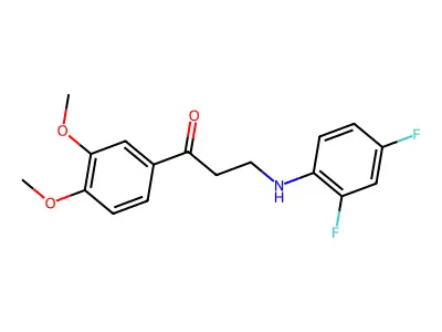 3-(2,4-Difluoroanilino)-1-(3,4-dimethoxyphenyl)-1-propanone structure