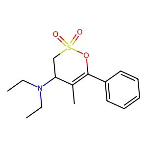 N,N-Diethyl-5-methyl-6-phenyl-3,4-dihydro-1,2-oxathiin-4-amine 2,2-dioxide structure