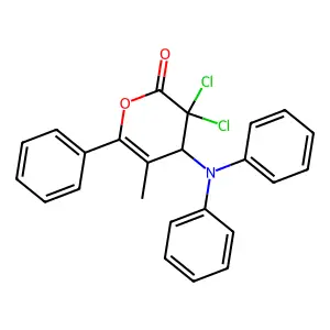 3,3-Dichloro-4-(diphenylamino)-5-methyl-6-phenyl-3,4-dihydro-2H-pyran-2-one structure