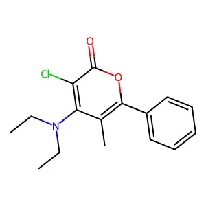 3-Chloro-4-(diethylamino)-5-methyl-6-phenyl-2H-pyran-2-one structure