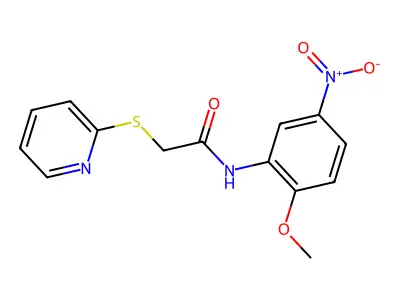 N-(2-Methoxy-5-nitrophenyl)-2-(2-pyridinylthio)acetamide structure