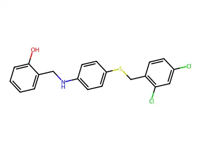 2-((4-((2,4-Dichlorobenzyl)thio)anilino)methyl)phenol structure