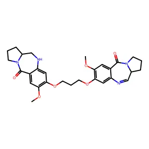 (11aS)-1,2,3,10,11,11a-Hexahydro-7-methoxy-8-[3-[[(11aS)-2,3,5,11a-tetrahydro-7-methoxy-5-oxo-1H-pyrrolo[2,1-c][1,4]benzodiazepin-8-yl]oxy]propoxy]-5H-pyrrolo[2,1-c][1,4]benzodiazepin-5-one structure