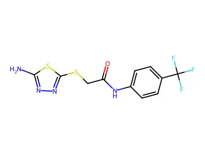 2-((5-Amino-1,3,4-thiadiazol-2-YL)thio)-N-(4-(trifluoromethyl)phenyl)acetamide structure