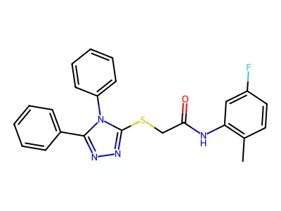 2-((4,5-Diphenyl-4H-1,2,4-triazol-3-YL)thio)-N-(5-F-2-methylphenyl)acetamide structure